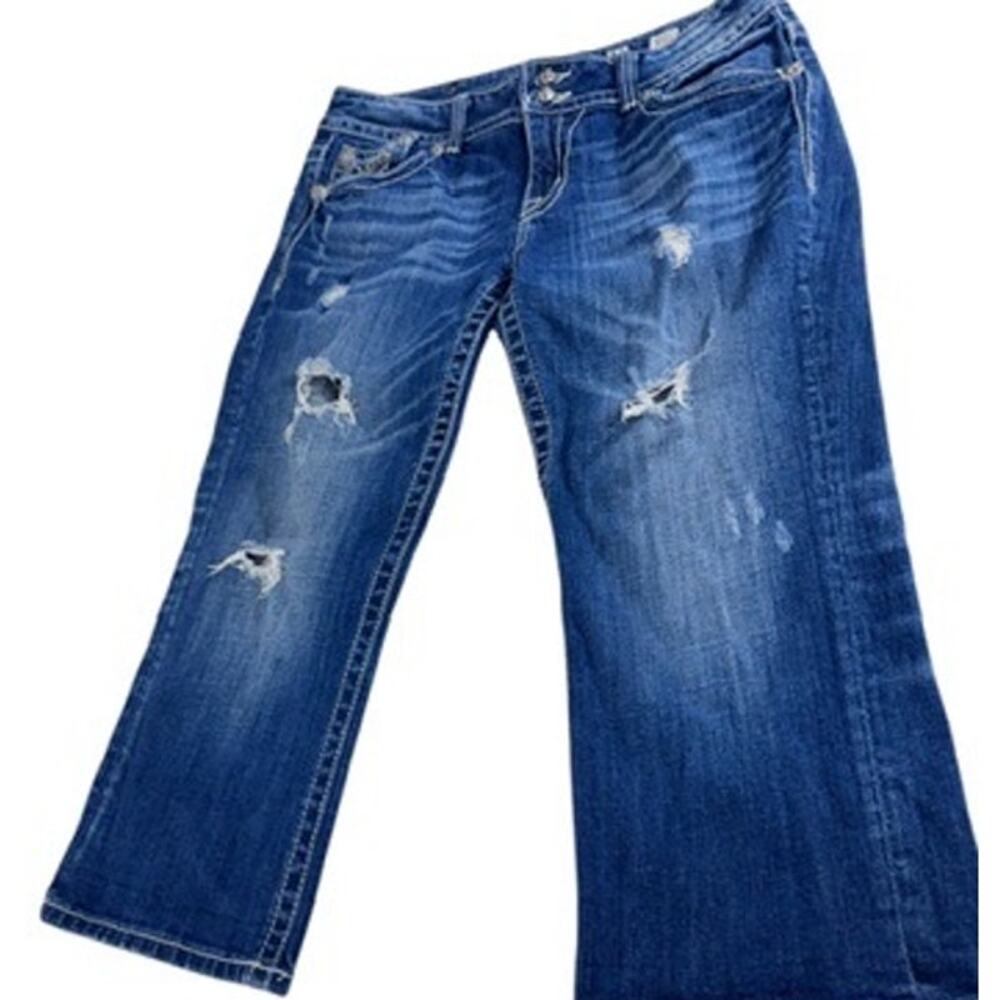 "MISS ME",Women's ,Embellished ,Capri Jeans, Size 31, Bling, SOME BLING MISSING